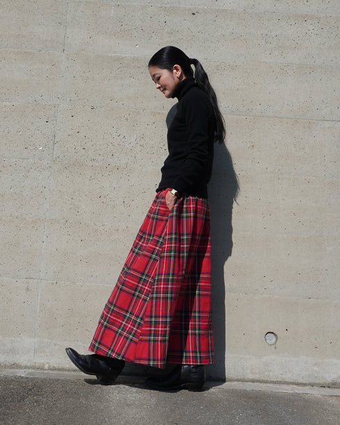 INDIGO Tartan Gathered Skirt
