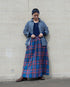 INDIGO Tartan Gathered Skirt