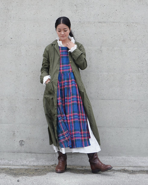 〈再入荷〉INDIGO Tartan Apron Dress / Red・Blue