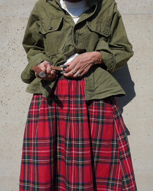 INDIGO Tartan Gathered Skirt