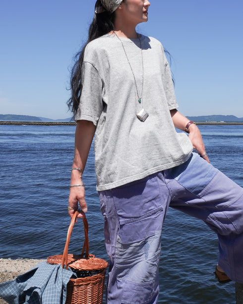 Raffy Cotton Ease Tee / White・Gray・Khaki