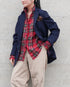 〈予約〉INDIGO Tartan Frill Tuck Blouse / Red・Blue