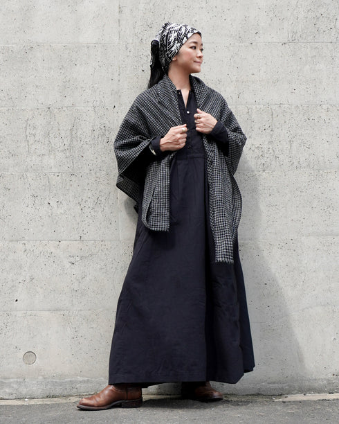 Wool Check Square Stole / Gingham Check・Small Check