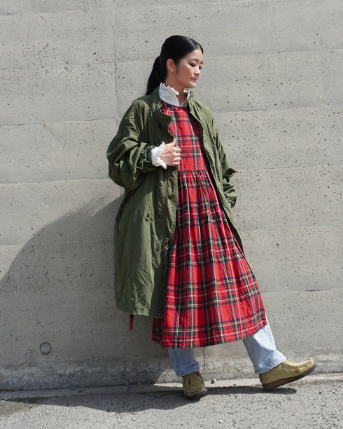 〈再入荷〉INDIGO Tartan Apron Dress / Red・Blue