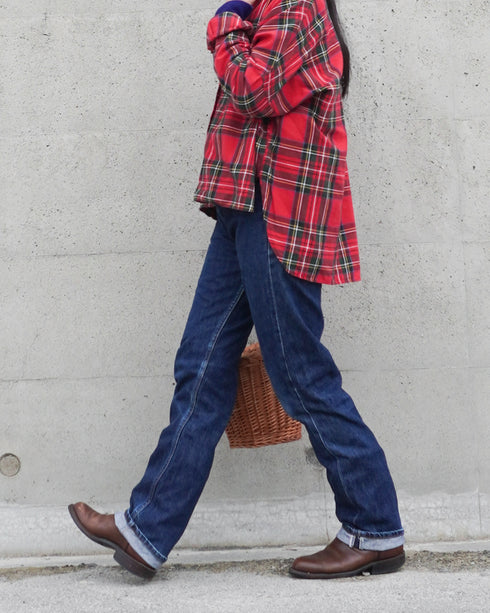 INDIGO Tartan Over Shirt / Red・Blue
