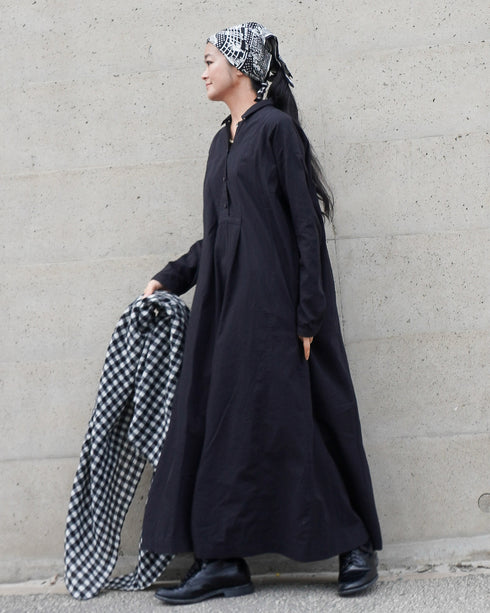 Heirloom Collar Dress / White・Black