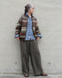 Jacquard Shetland Wool Knit Cardigan / Brown
