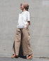 Linen Cotton Tuck Pants / Beige・Navy