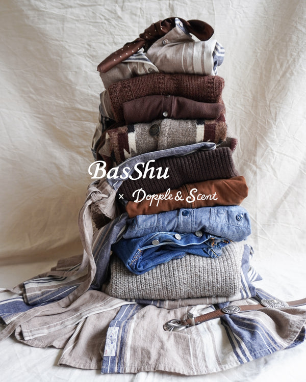 BasShu × Dopple&Scent Gathered Shirt Dress / BROWN