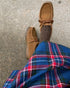 INDIGO Tartan Gathered Skirt / Red・Blue