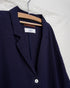 Linen Cotton Open Collar Shirt / Beige・Navy