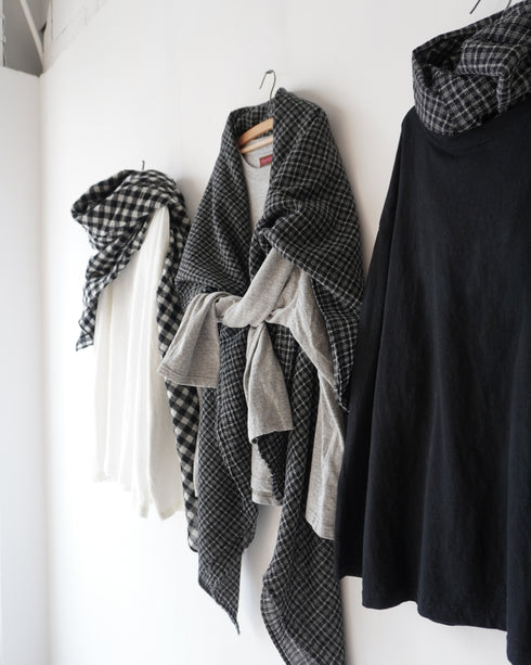 Raffy Cotton Ease Long Sleeve Tee / White・Gray・Black