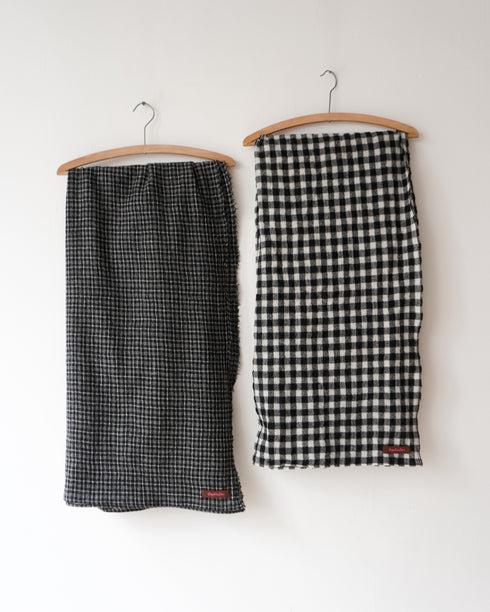 Wool Check Square Stole / Gingham Check・Small Check