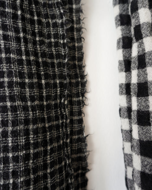 Wool Check Square Stole / Gingham Check・Small Check