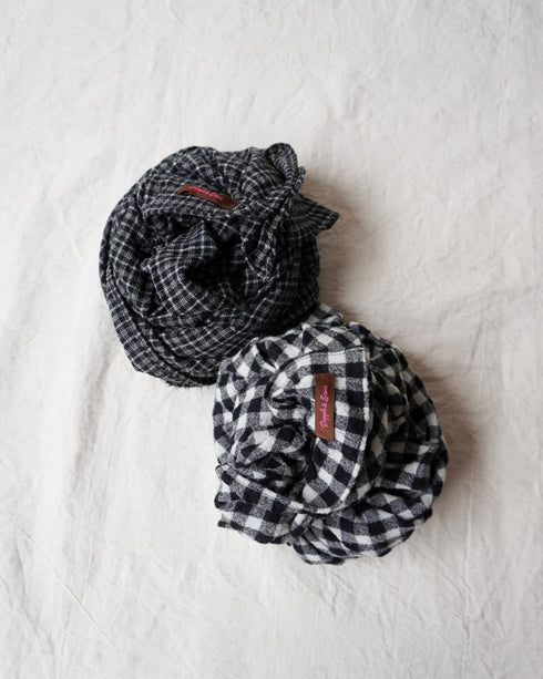 Wool Check Square Stole / Gingham Check・Small Check