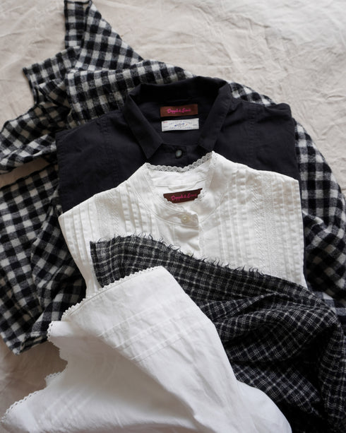 Wool Check Square Stole / Gingham Check・Small Check