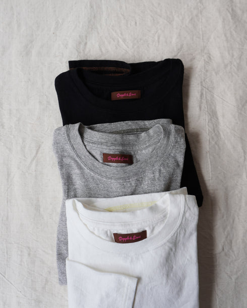 Raffy Cotton Ease Long Sleeve Tee / White・Gray・Black