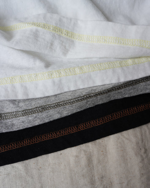 Raffy Cotton Ease Long Sleeve Tee / White・Gray・Black