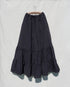 Tuck Tiered Skirt / White・Black