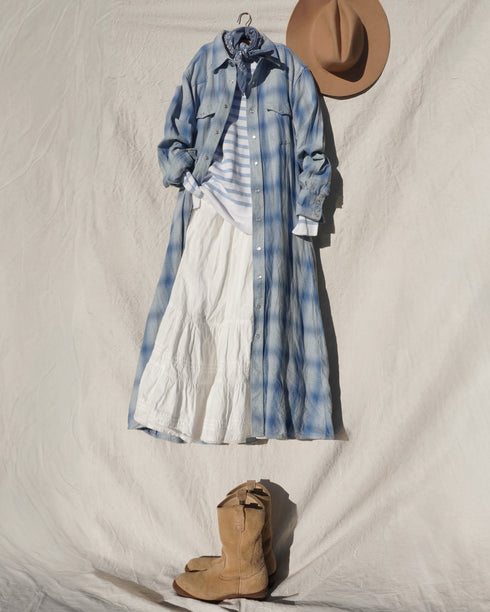 INDIGO Ombre Western Shirt Dress