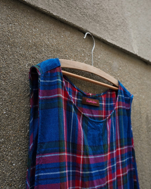 〈再入荷〉INDIGO Tartan Apron Dress / Red・Blue
