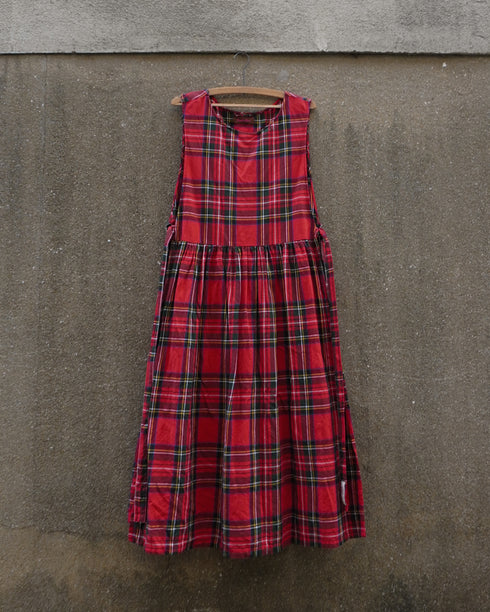 〈再入荷〉INDIGO Tartan Apron Dress / Red・Blue