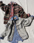 Jacquard Shetland Wool Knit Cardigan / Brown