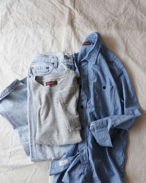 INDIGO Chambray Work Shirt / Blue・Navy