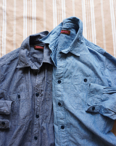 INDIGO Chambray Work Shirt / Blue・Navy