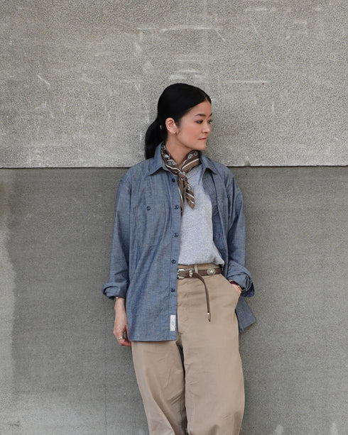 INDIGO Chambray Work Shirt / Blue・Navy