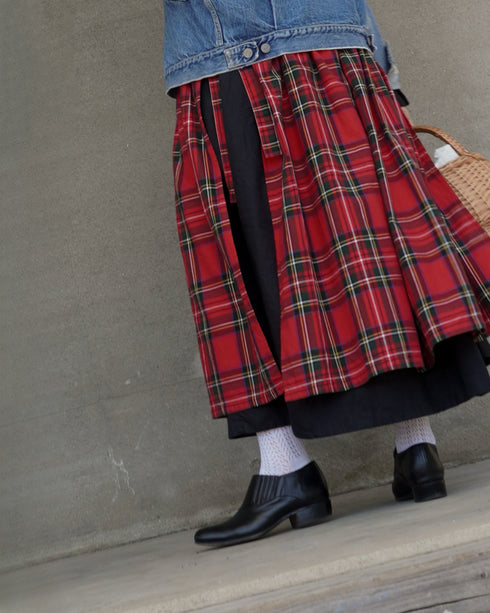 〈再入荷〉INDIGO Tartan Apron Dress / Red・Blue