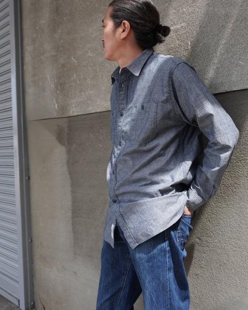 INDIGO Chambray Work Shirt / Blue・Navy