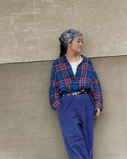 INDIGO Tartan Over Shirt / Red・Blue