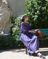 Linen Gather Dress / Khakibeige・Frenchblue
