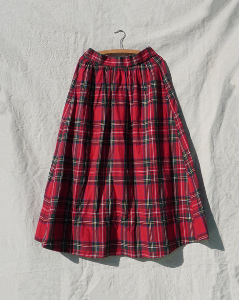 INDIGO Tartan Gathered Skirt