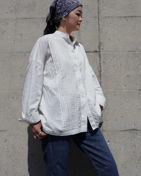 Heirloom Pintuck Lace Blouse / White