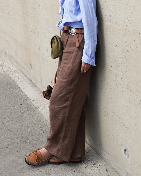 Linen Ease Pants / Natural・Brown・Black