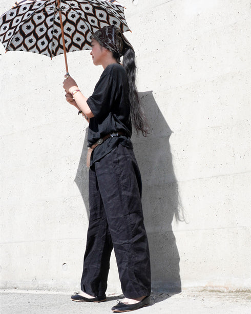 Linen Ease Pants / Natural・Brown・Black