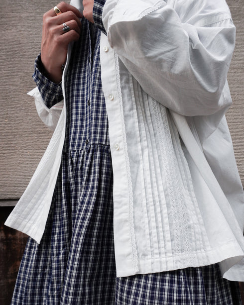 Heirloom Pintuck Lace Blouse / White