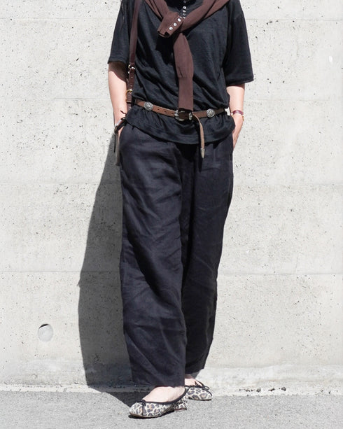 Linen Ease Pants / Natural・Brown・Black