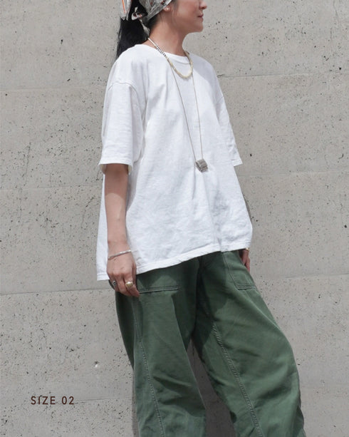 Raffy Cotton Ease Tee / White・Gray・Khaki
