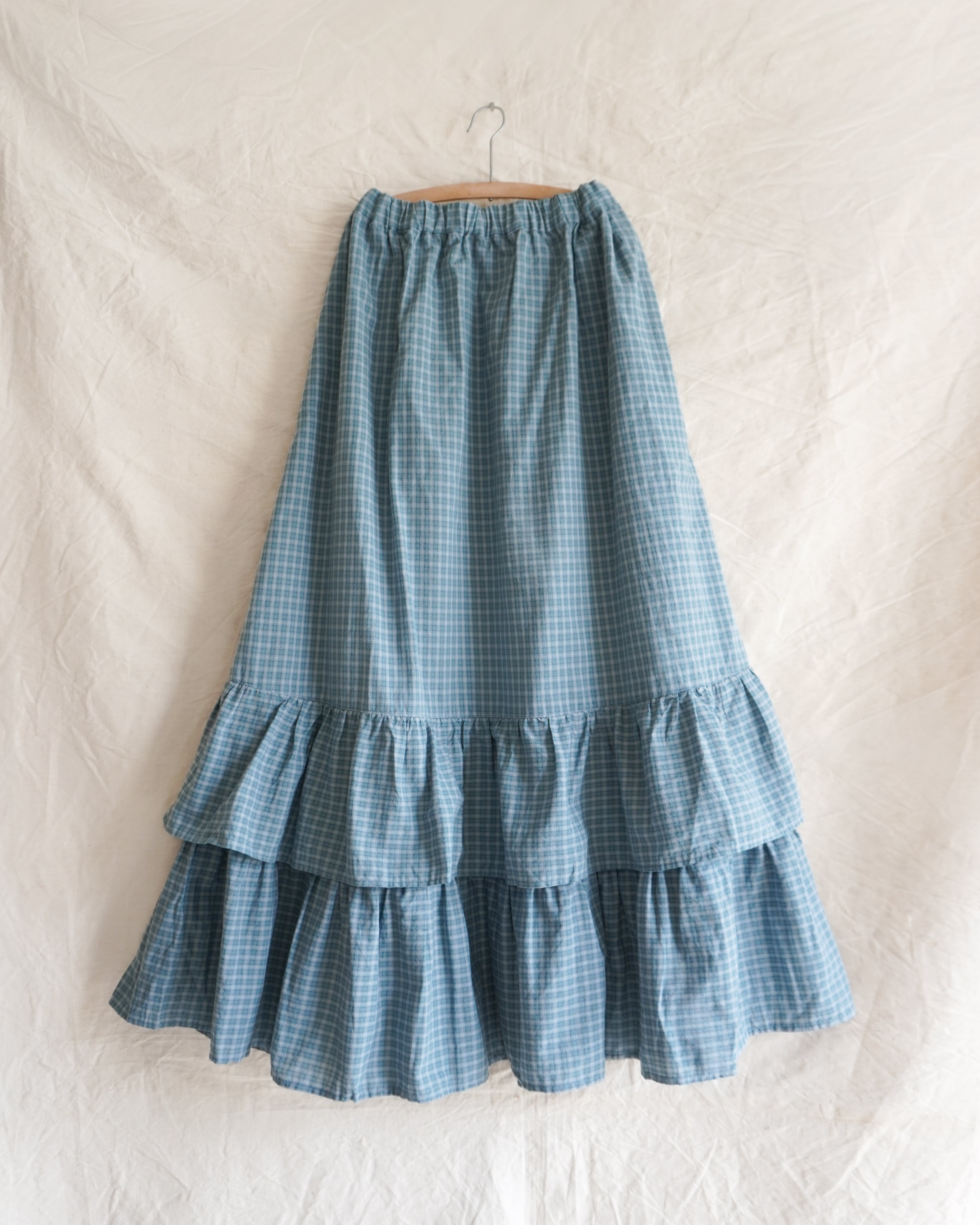Dobby Check Frill Skirt / Beige・Blue・Charcoal – Dopple & Scent